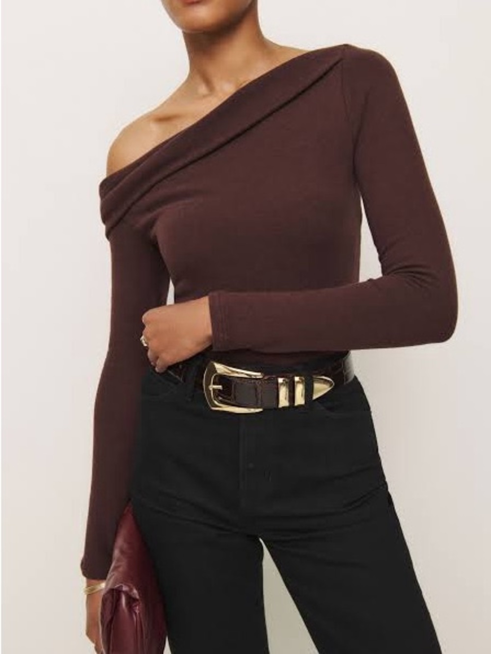 Reformation Elio Knit Top in Mahogany